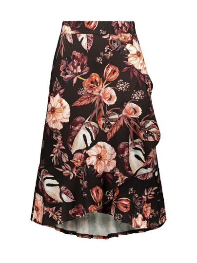 Ruffle skirt, harvest poppies