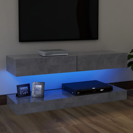 vidaXL TV-taso LED-valoilla betoninharmaa 120x35 cm