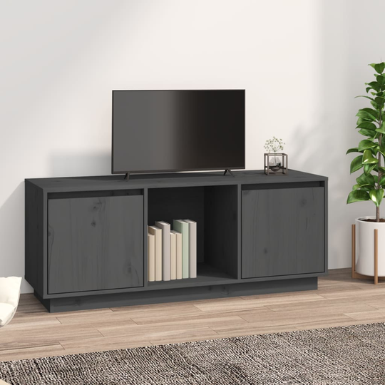 vidaXL TV-taso harmaa 110,5x35x44 cm täysi mänty
