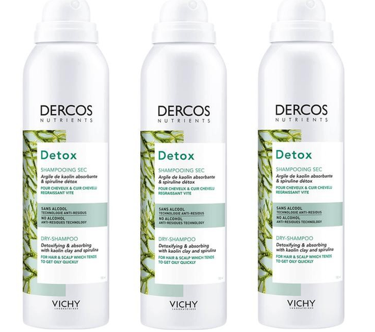 Vichy - 3 x Dercos Nutrients Detox Dry Shampoo 150 ml