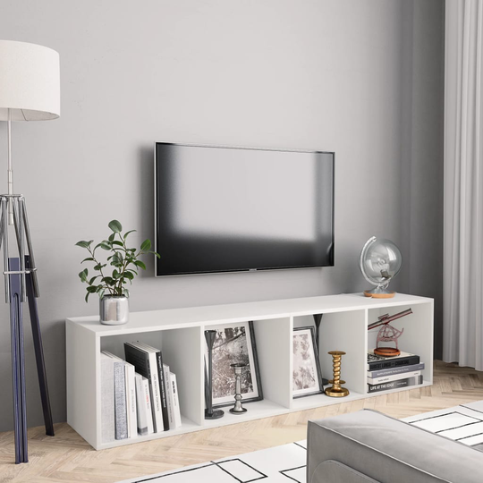 vidaXL Kirjahylly/TV-taso valkoinen 143x30x36 cm