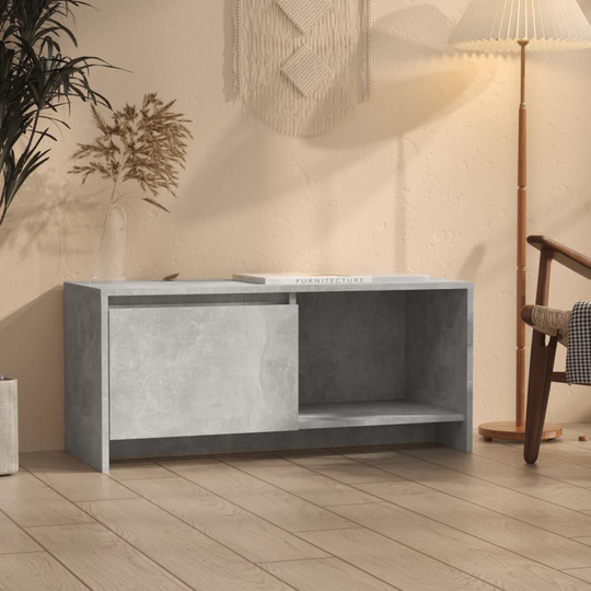 vidaXL TV-taso betoninharmaa 90x35x40 cm lastulevy