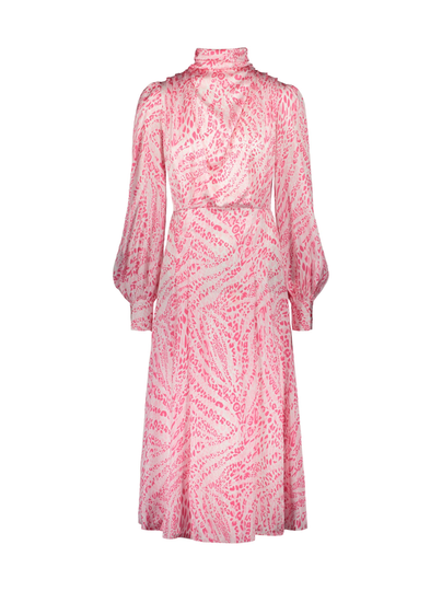 Pink zebra silkkisatiini mekko