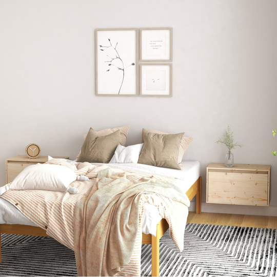 vidaXL Seinäkaapit 2 kpl 60x30x35 cm täysi mänty