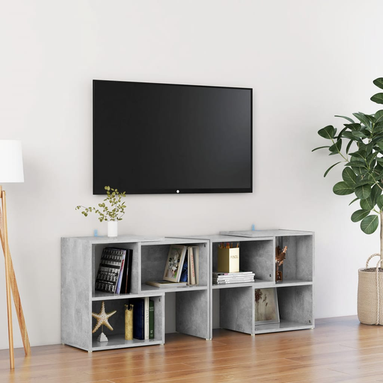 vidaXL TV-taso betoninharmaa 104x30x52 cm lastulevy