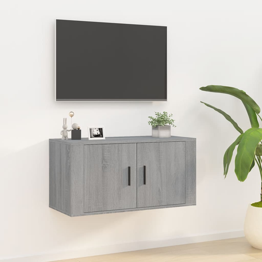 vidaXL Seinäkiinnitettävä TV-taso harmaa Sonoma 80x34,5x40 cm