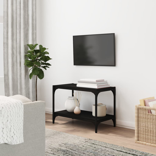 vidaXL TV-taso musta 60x33x41 cm tekninen puu ja teräs