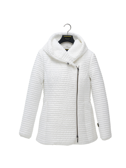 Celia snow white hupullinen mini stripe tikattu takki
