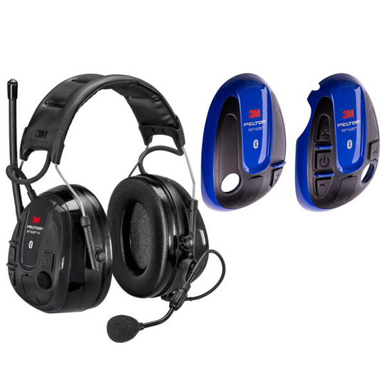 3M Peltor WS Alert XP Kuulonsuojain sininen kuori, Bluetooth, päälakisanka