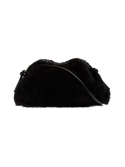 Mini cloud clutch shearling -nahkalaukku
