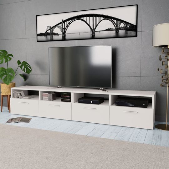 vidaXL TV-tasot 2 kpl lastulevy 95x35x36 cm valkoinen