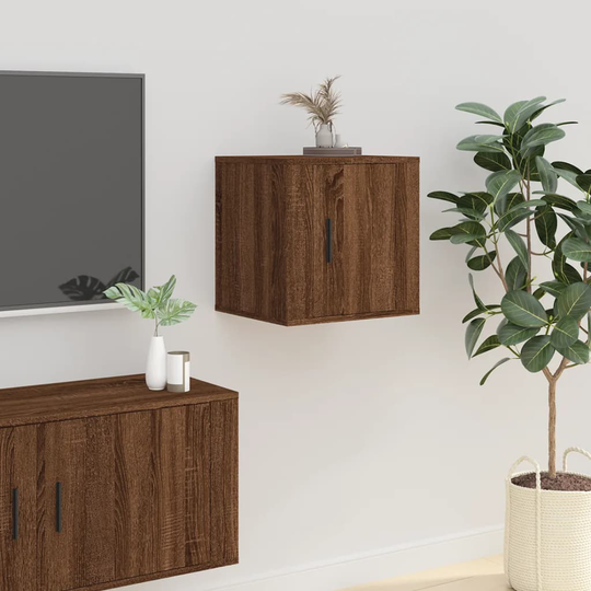 vidaXL Seinäkiinnitettävä TV-taso ruskea tammi 40x34,5x40 cm