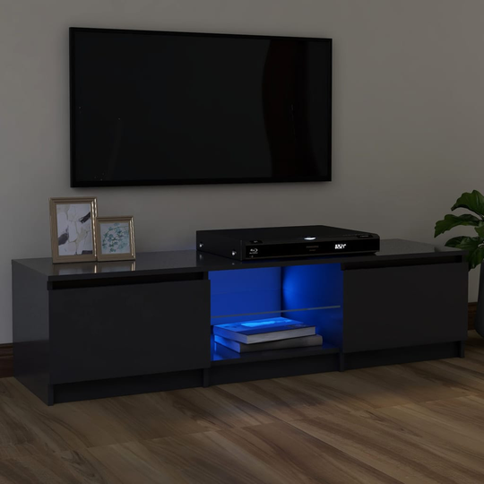 vidaXL TV-taso LED-valoilla harmaa 120x30x35,5 cm