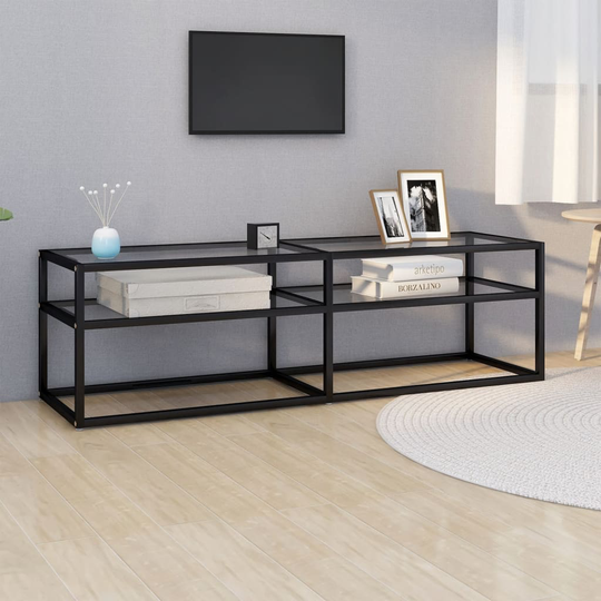 vidaXL TV-taso läpikuultava 140x40x40,5 cm karkaistu lasi