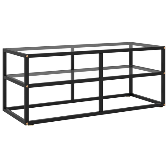 vidaXL TV-taso musta karkaistu lasi 100x40x40 cm