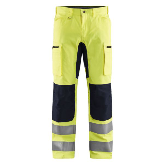 Blåkläder 158518113399C44 Huomiohousut joustavaa materiaalia, huomiokeltainen/musta Koko C44