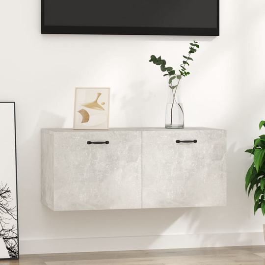 vidaXL Seinäkaappi betoninharmaa 80x35x36,5 cm tekninen puu