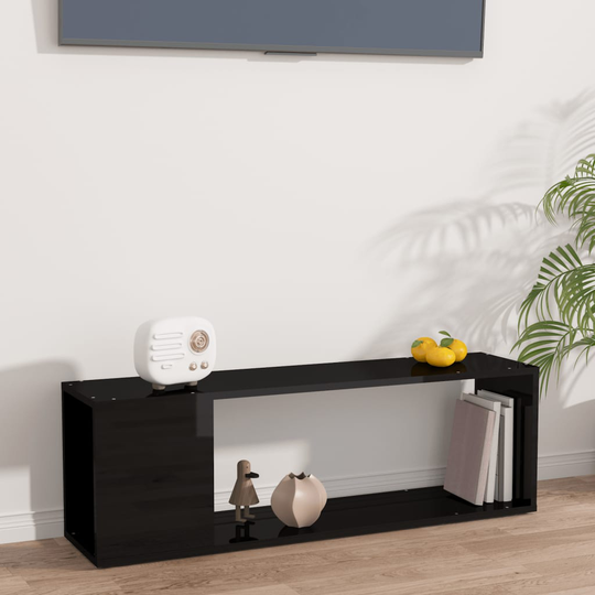 vidaXL TV-taso korkeakiilto musta 100x24x32 cm lastulevy
