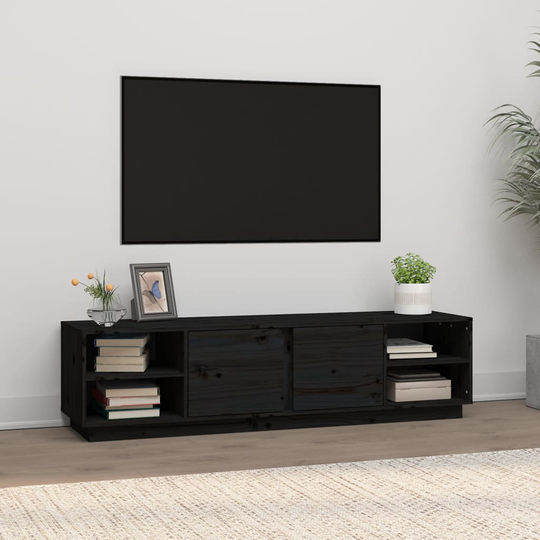 vidaXL TV-taso musta 156x40x40 cm täysi mänty