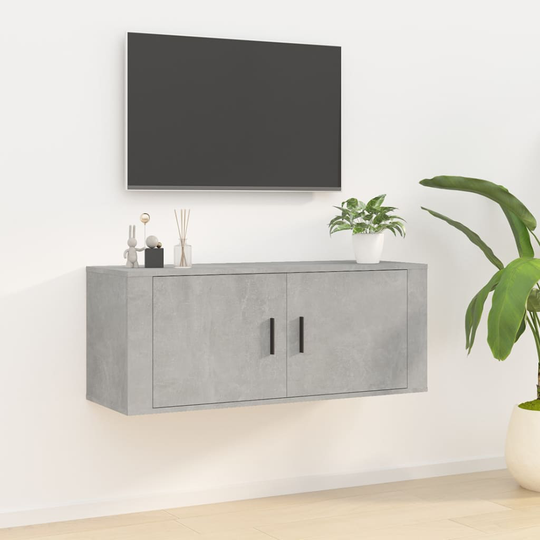 vidaXL Seinäkiinnitettävä TV-taso betoninharmaa 100x34,5x40 cm