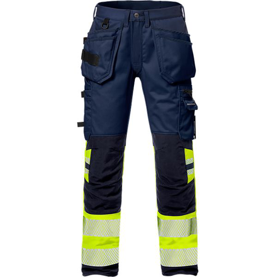 Fristads 2709 PLU Työhousut huomiokeltainen/laivastonsininen 36