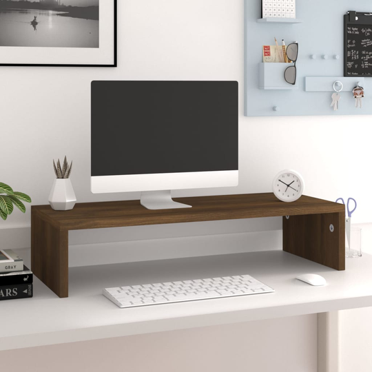vidaXL Näyttöteline ruskea tammi 60x23,5x12 cm tekninen puu
