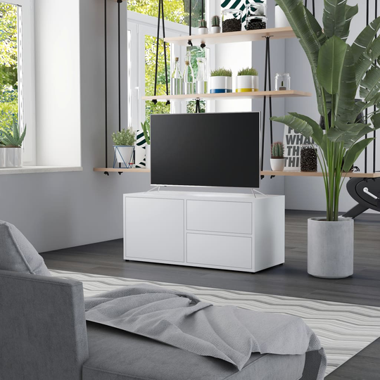 vidaXL TV-taso valkoinen 80x34x36 cm lastulevy