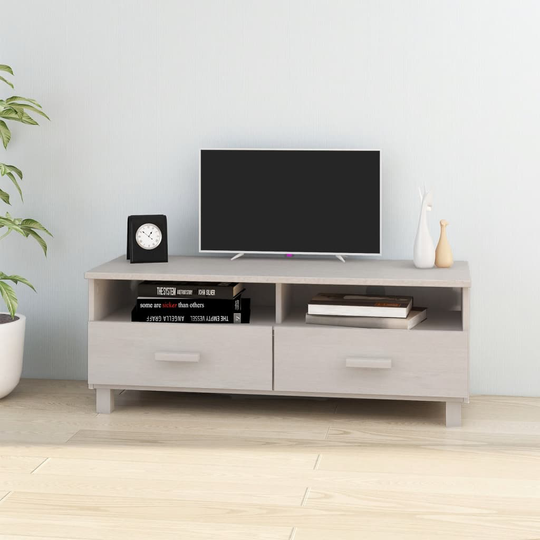 vidaXL TV-taso valkoinen 106x40x40 cm täysi mänty