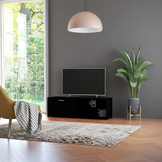 vidaXL TV-taso musta 120x34x37 cm lastulevy