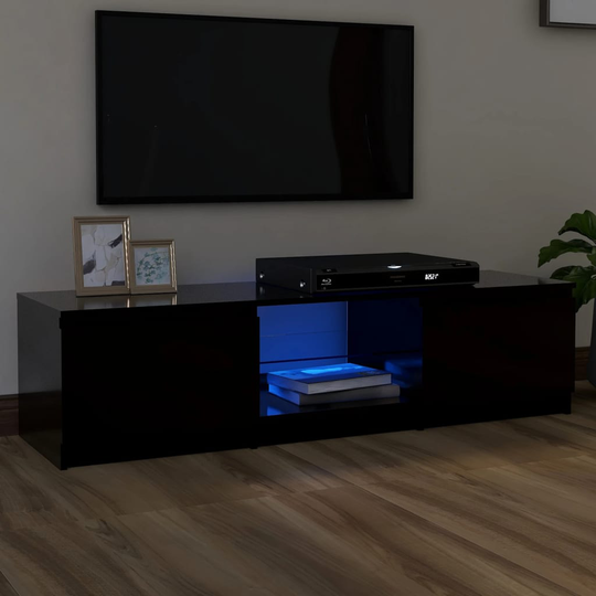 vidaXL TV-taso LED-valoilla musta 140x40x35,5 cm