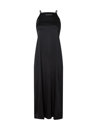 Open back maxi slip -mekko