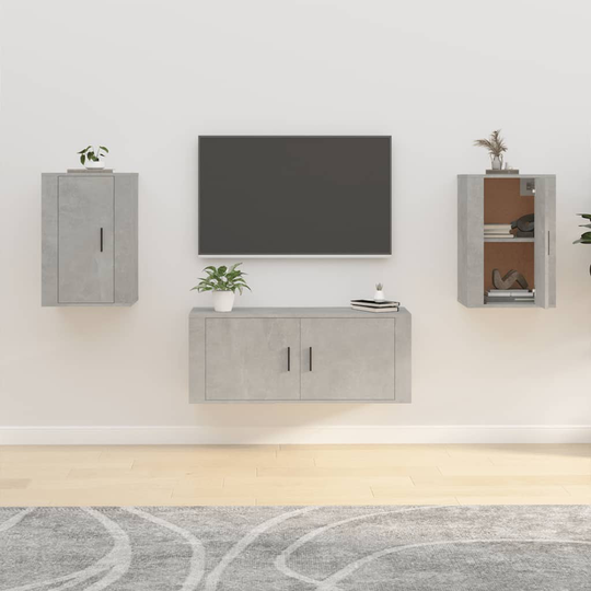 vidaXL Seinäkiinnitettävät TV-tasot 2 kpl betoninharmaa 40x34,5x60 cm