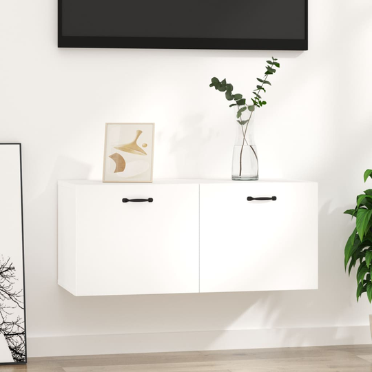 vidaXL Seinäkaappi valkoinen 80x35x36,5 cm tekninen puu