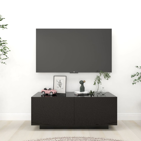 vidaXL TV-taso korkeakiilto musta 100x35x40 cm lastulevy