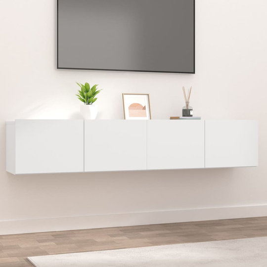 vidaXL TV-tasot 2 kpl valkoinen 80x30x30 cm tekninen puu