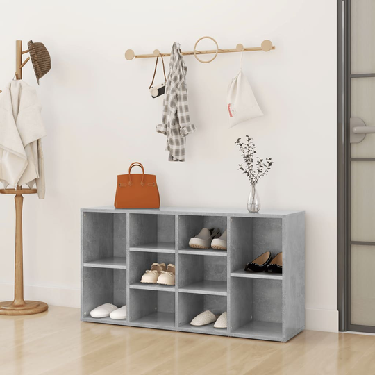 vidaXL Kenkien säilytyspenkki betoninharmaa 103x30x54,5 cm lastulevy