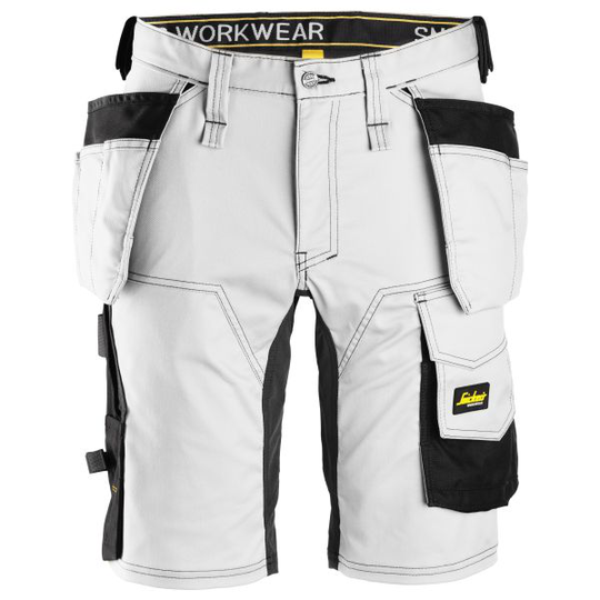 Snickers 6141 AllroundWork Shortsit Valkoinen, musta C44