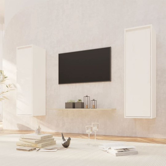 vidaXL Seinäkaapit 2 kpl valkoinen 30x30x100 cm täysi mänty