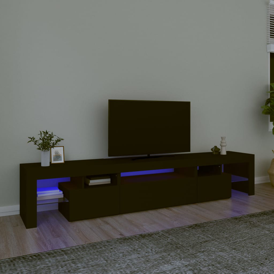 vidaXL TV-taso LED-valoilla musta 215x36,5x40 cm