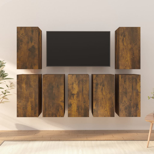 vidaXL TV-kaapit 7 kpl savutammi 30,5x30x60 cm tekninen puu