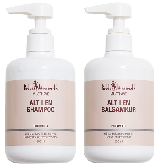 Pudderdåserne - All in One Shampoo 500 ml + All i One Conditioner/Mask 500 ml