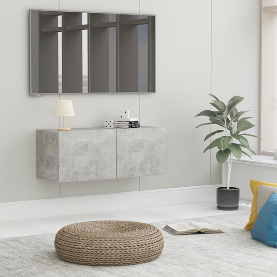 vidaXL TV-taso betoninharmaa 80x30x30 cm lastulevy