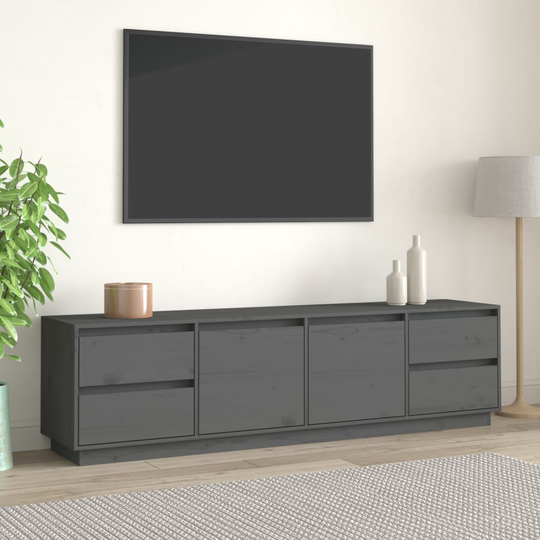 vidaXL TV-taso harmaa 176x37x47,5 cm täysi mänty