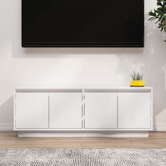 vidaXL TV-taso valkoinen 110x34x40 cm täysi mänty