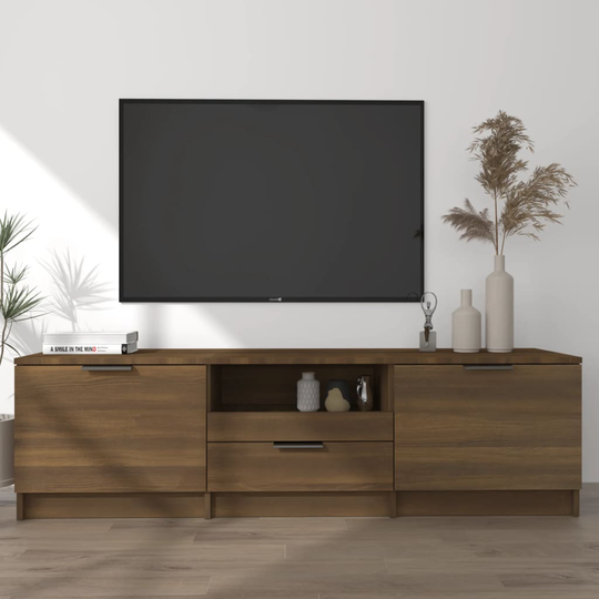vidaXL TV-taso ruskea tammi 140x35x40 cm tekninen puu