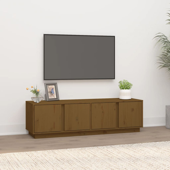 vidaXL TV-taso hunajanruskea 140x40x40 cm täysi mänty