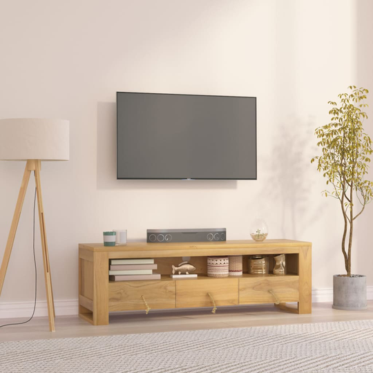 vidaXL TV-taso 110x30x35 cm täysi tiikki