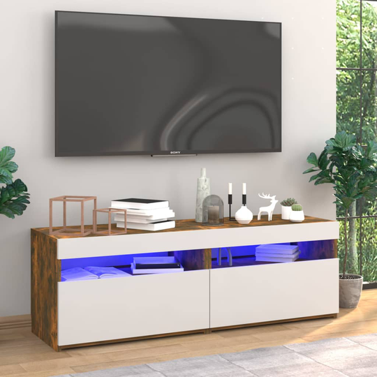 vidaXL TV-tasot 2 kpl LED-valoilla savutammi 60x35x40 cm