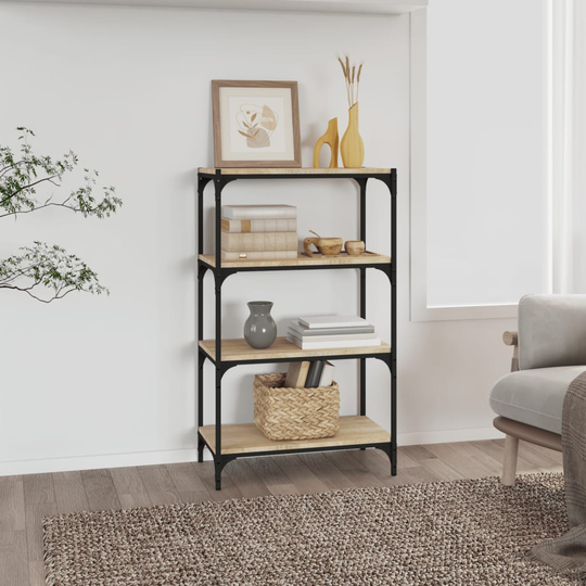 vidaXL TV-taso Sonoma-tammi 60x33x100 cm tekninen puu ja teräs
