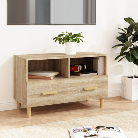 vidaXL TV-taso Sonoma-tammi 80x36x50 cm tekninen puu